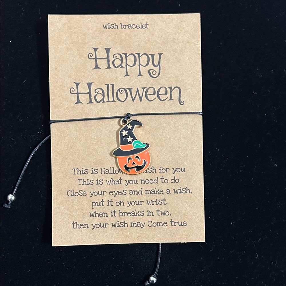 Halloween Wish Bracelet with‎ Pumpkin Charm